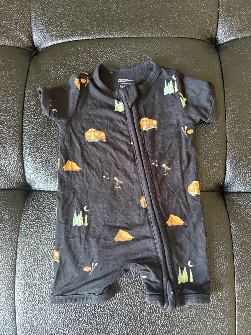 Kyte baby national park foundation Black Camping Print One-Piece Romper